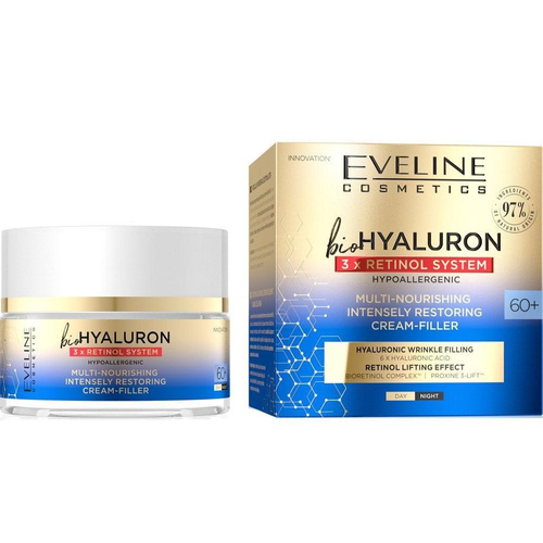 Eveline BioHyaluron 3x Retinol Anti-wrinkle Eye Roll-on + Filling Serum + Face Cream 60+