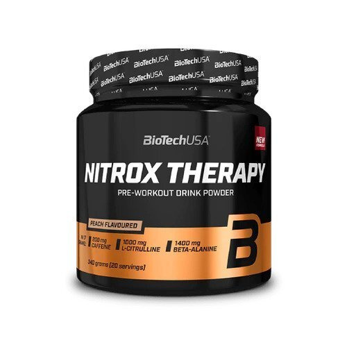BioTechUSA Nitrox Therapy Pre-Workout Formula for Energy and Concentration Tropical Fruit 340g