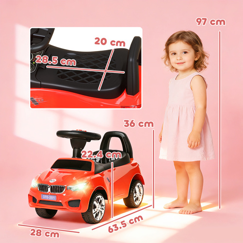 HOMCOM Ride on Car Baby Toddler Walker Foot to Floor Sliding Car Slider, Red