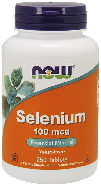 Now Foods Selenium 100mcg Selenium Supports Immune System Health Hair Skin & Nails 250 Tablets