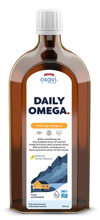 Osavi Daily Omega 1600mg Omega 3 w Płynie Naturalny Smak Cytrynowy 500 ml