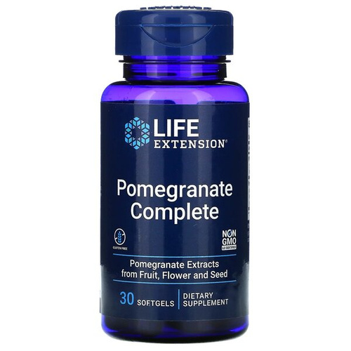 Life Extension Pomegranate Complete Ekstrakt z Granatu Na Zdrowie Serca i Całego Organizmu 30 Kapsułek Miękkich