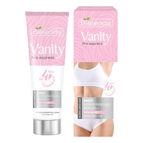 Bielenda Vanity Pro Krem do Ekspresowej Depilacji Skóry Wrażliwej Pink Aloe 75ml