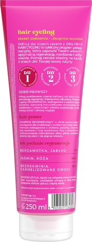 OnlyBio Hair Cycling Regeneracja Szampon do Włosów i Skóry Głowy 250ml