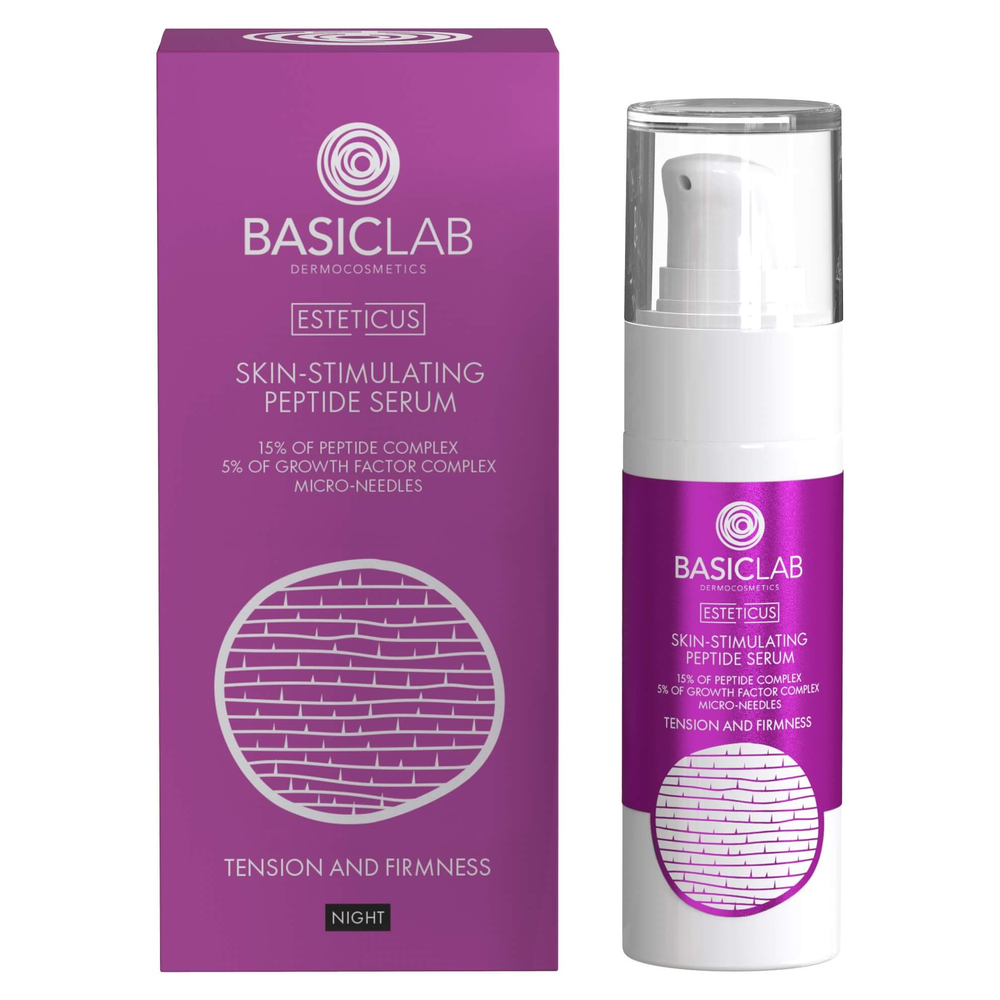 BasicLab Esteticus Przeciwzmarszczkowe Serum Peptydowe Stymulujące 30ml