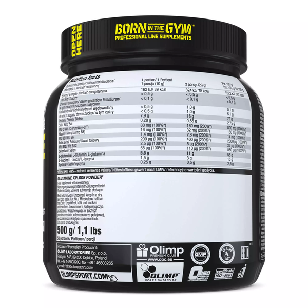Olimp Glutamine Xplode Orange L-Glutamine with Vitamins for Recovery 500g