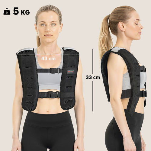 SPORTNOW Weighted Vest, 5 kg Weight Vest with Adjustable Straps, Reflective Strips, Black