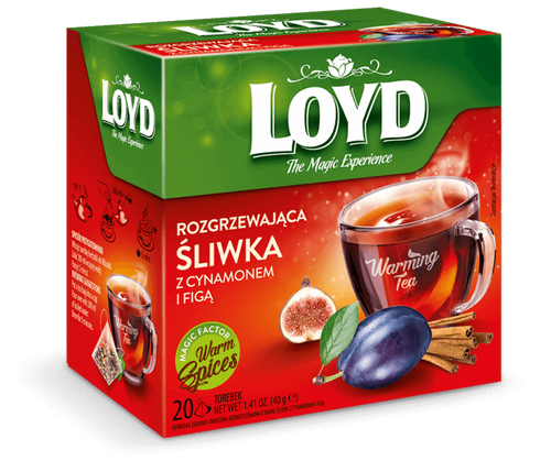 Loyd The Magic Experience Rozgrzewająca Aromatyzowana Herbata Ziołowo-Owocowa z Śliwką Figą i Imbirem i Cynamonem 20x2g