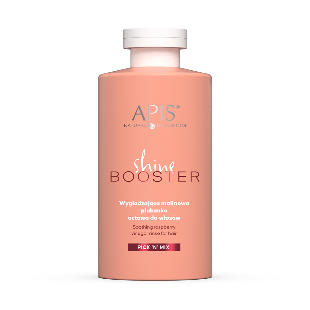 Apis Pick'N'Mix Shine Booster Wygładzająca Malinowa Płukanka Octowa dla Włosów Puszących Się Suchych i Szorstkich 300ml