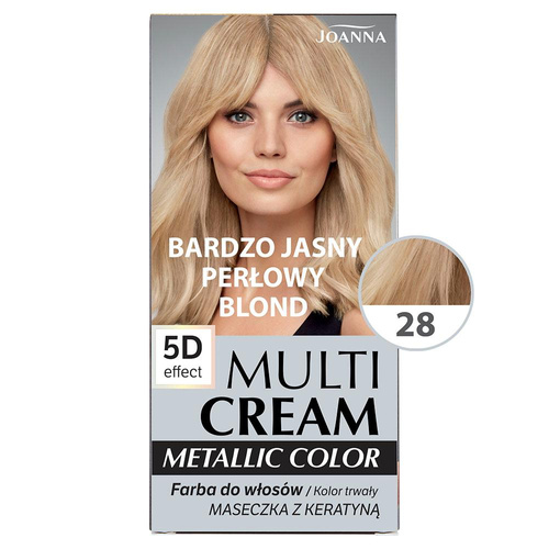 Joanna Multi Cream Metallic Shade Color 28 Very Light Pearl Blond 60x40x20g