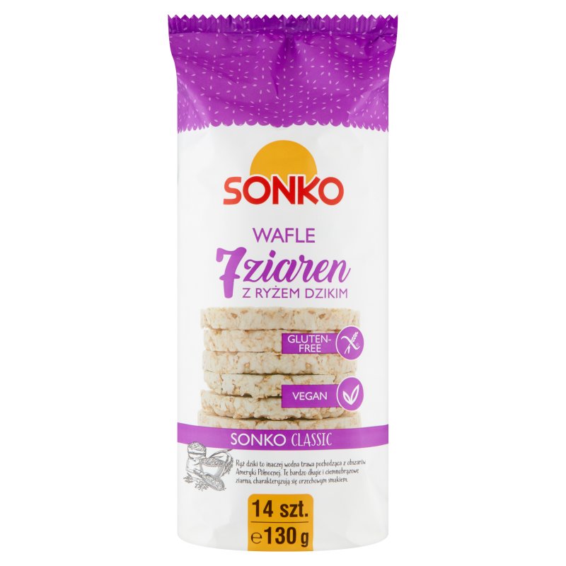 Sonko Gluten Free Vegan Rice Cakes 7 Grains with Wild Rice 130g