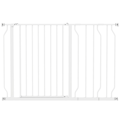 PawHut Wide Dog Safety Gate, with Door Pressure, for Doorways, Hallways, Staircases - White
