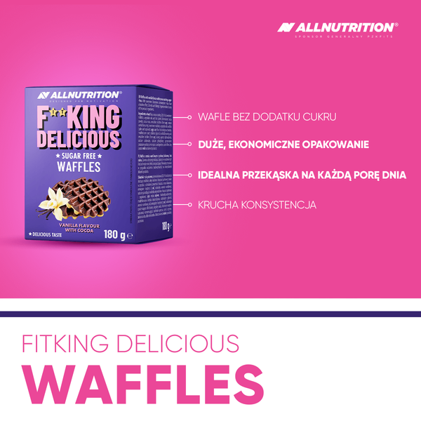 AllNutrition Fitking Delicious Waffles Vanilla with Chocolate Coating 180g