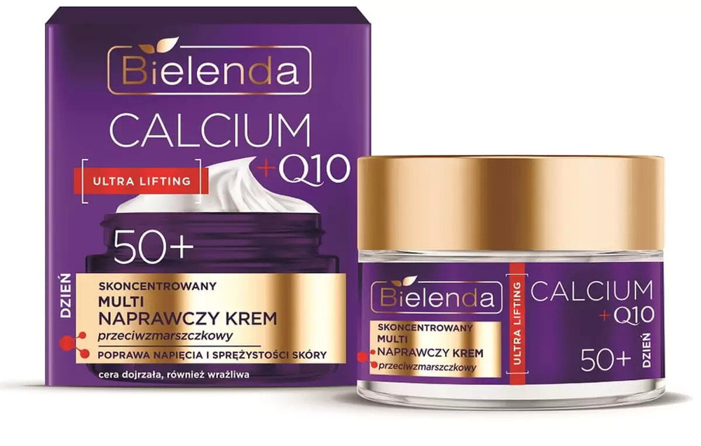 Bielenda Calcium + Q10 Przeciwzmarszczkowy Krem Multi-Naprawczy na Dzień 50+ 50ml