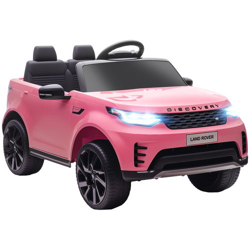 AIYAPLAY Land Rover Discovery Licensed 12V Kids Electric Car with Remote, 4 Wheel Suspension, Slow Start, Lights, Music, Pink