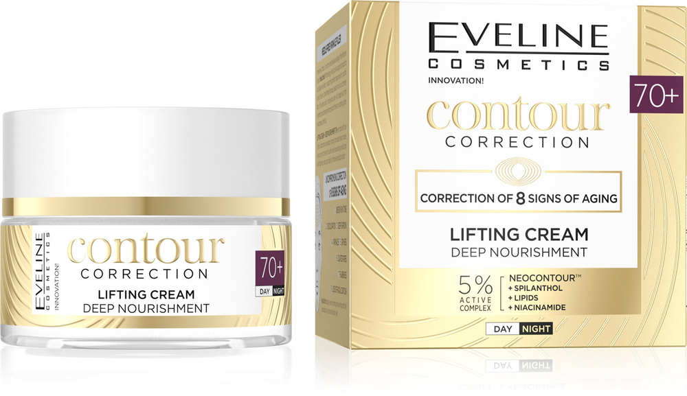 Eveline Contour Correction Day and Night 70+ Lifting Deeply Nourishing Cream 50ml