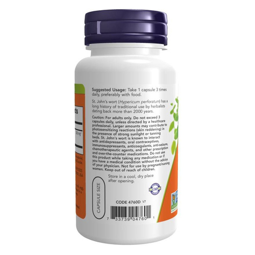 Now Foods St. John's Wort Dziurawiec 300mg Wspomaga Układ Moczowy i Trawienny Łagodzi Napięcia Nerwowe 100 Kapsułek