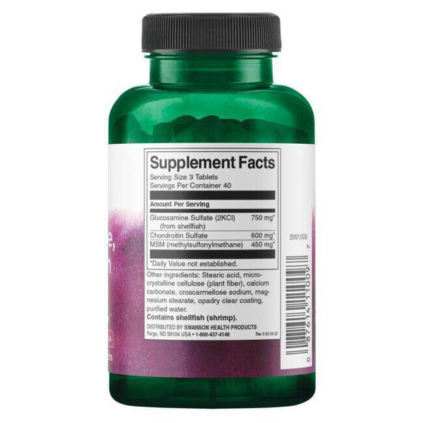 Swanson Glucosamine Chondroitin and MSM for Joint Support 120 Tablets