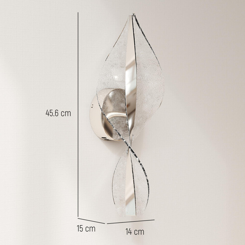 HOMCOM Led Wall Lamp 2 Pack, 13W Modern Indoor Spiral Wall Light, Colour Temperature Adjustable 3000K/4000K/6500K, for Bedroom, Living Room, Hallway, Stairs, Silver Tone