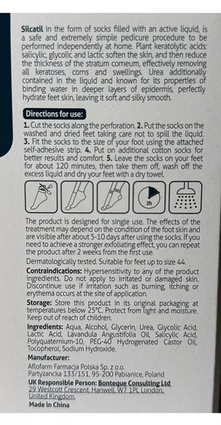 Silcatil Exfoliating Moisturizing Socks for Calluses 1 Pair