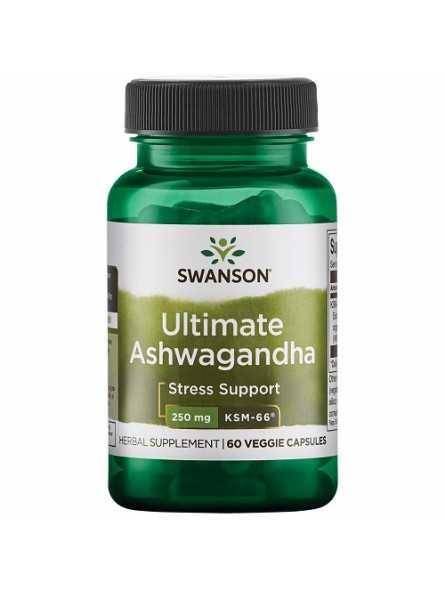 Swanson Ultimate Ashwagandha na Wsparcie Stresu 250mg 60 Kapsułek