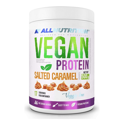 Allnutrition Vegan Protein with Salted Caramel Flavour with no Added Sugar 500g