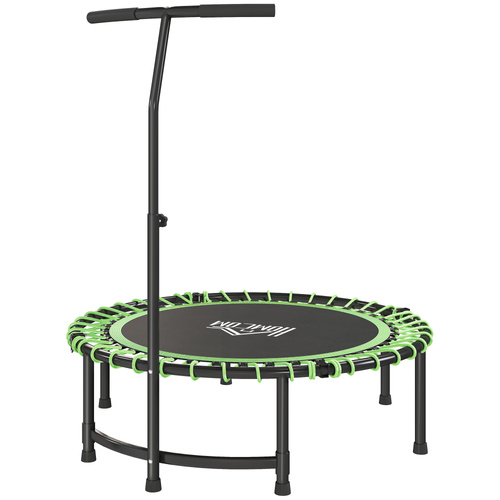 HOMCOM Mini Round Steel Frame Trampoline w/ Adjustable Handle, Green