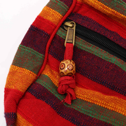 Lrg Nepal Sling Bag (Adjustable Strap) - Sunset Reds