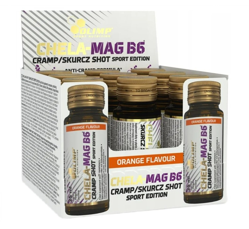 Olimp Chela-Mag B6 Cramp Shot Supplement for Muscle Cramps 9 x 25ml