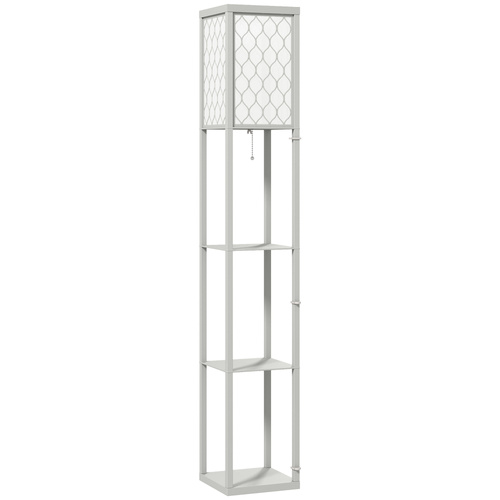 HOMCOM Three-Shelf Standing Lamp - Grey/White