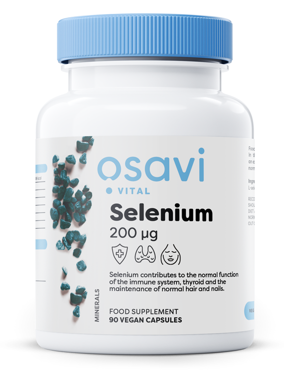 Osavi Selenium 200 mcg Supports Hair Skin and Nail Health 90 Vegan Capsules