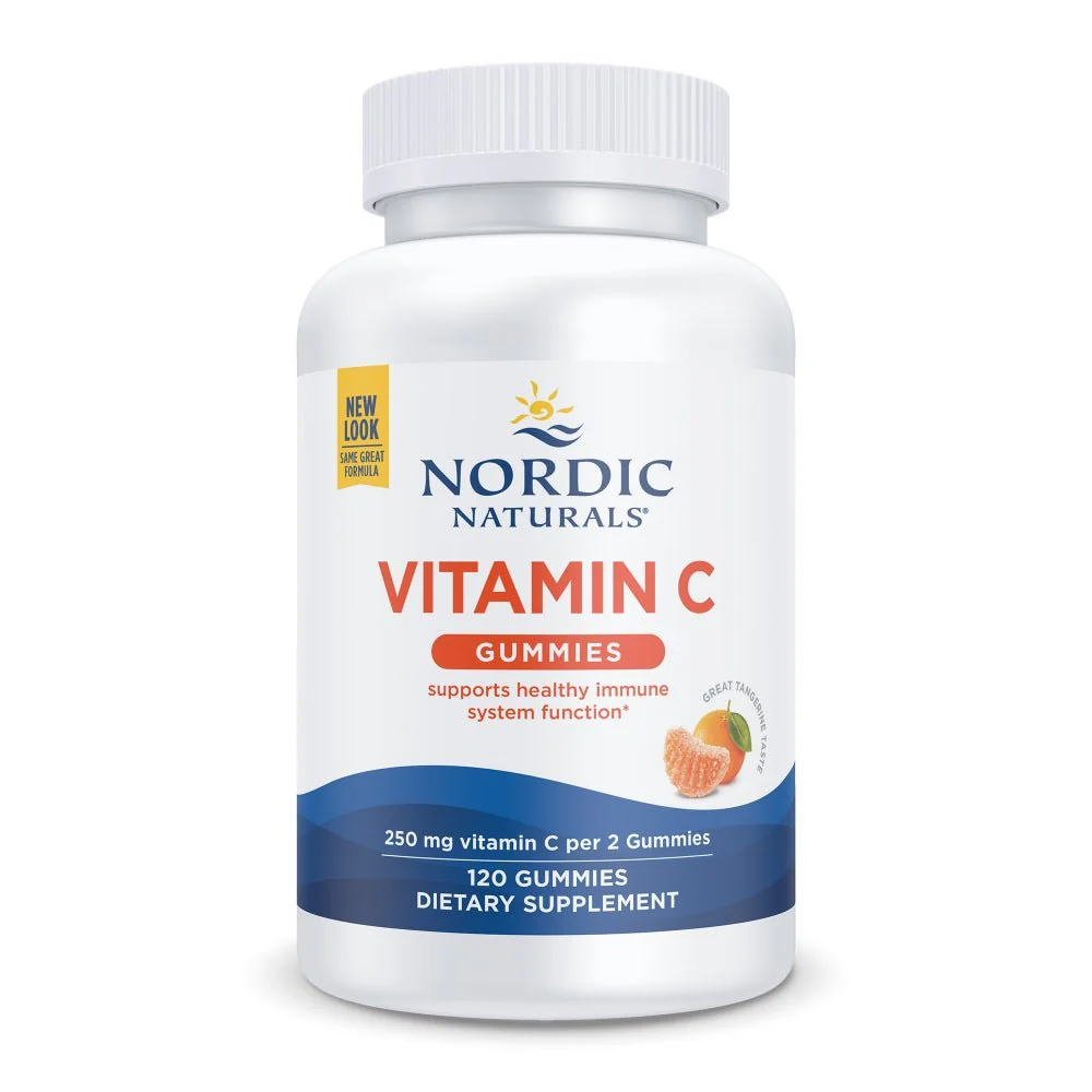 Nordic Naturals Vitamin C Gummies 250mg for Children over 4 Years Old Tangerine 120 Gummies
