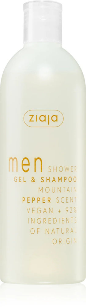 Ziaja Men Shower Gel and Shampoo 2in1 Mountain Pepper 400ml