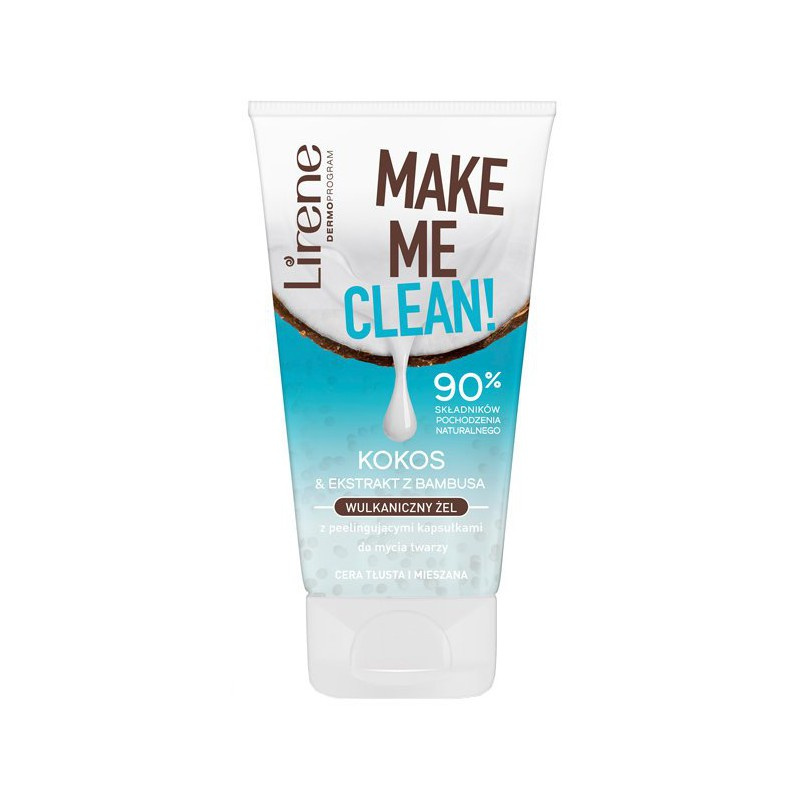 Lirene Make Me Clean! Wulkaniczny Żel do Mycia Twarzy dla Skóry Tłustej i Mieszanej 150ml