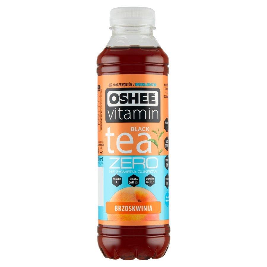 Oshee Vitamin Black Tea Zero Niegazowany Napój Herbaciany o Smaku Brzoskwiniowym 555ml