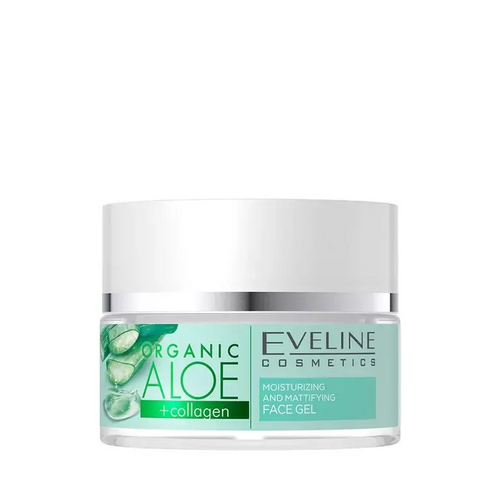 Eveline Organic Aloe + Collagen Wegański Nawilżający Żel do Cery Normalnej i Mieszanej 50ml