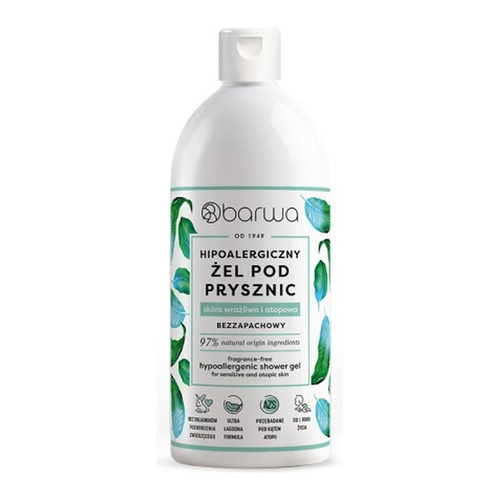 Barwa Hypoallergenic Shower Gel Unscented for Sensitive Skin 400ml
