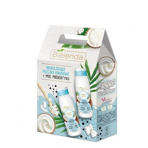 Bielenda Beauty Milky Set with Moisturizing Coconut Milk Bath Milk and Body Milk 2x400ml