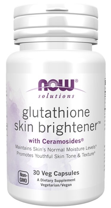 NOW Foods Glutathione Skin Brightener z Ceramosides Na Młodzieńczy Wygląd Skóry 30 Kapsułek
