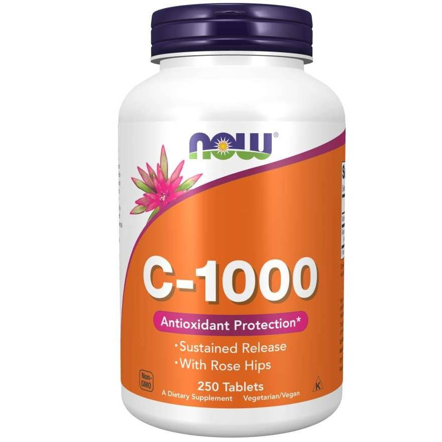 Now Foods Vitamin C-1000 with Rosehip Extended Absorption 250 Tablets