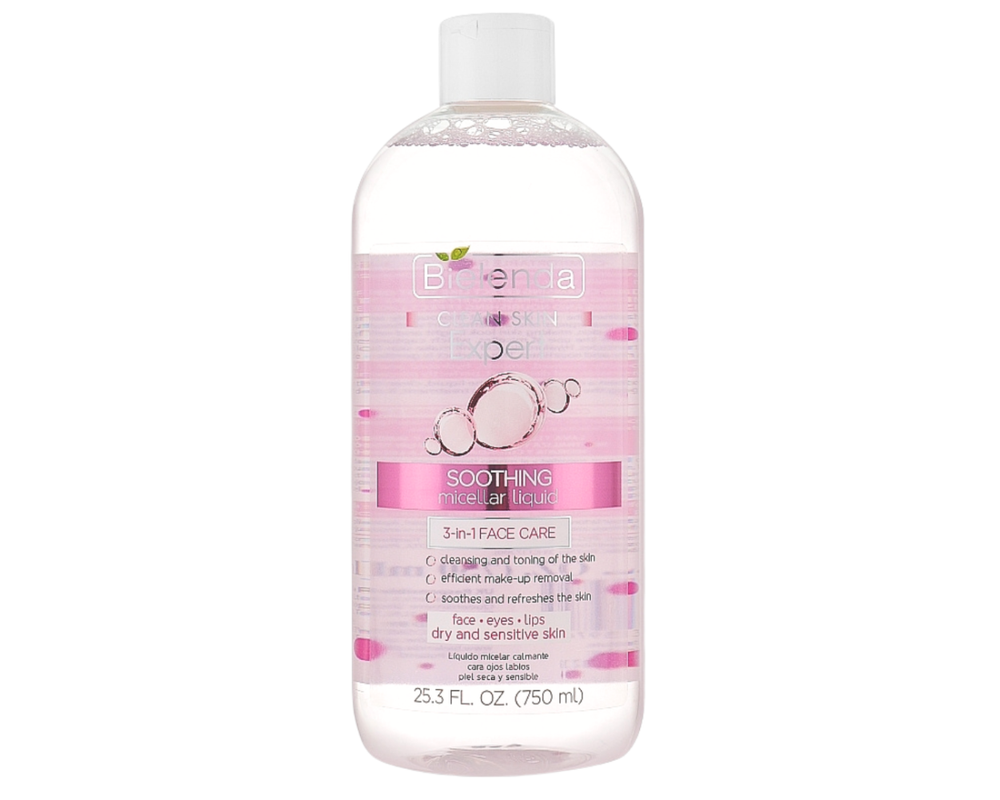Bielenda Clean Skin Expert Łagodzący Płyn Micelarny 3w1 750ml