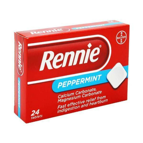 Rennie Pepperint Szybka i Skuteczna Ulga w Niestrawności i Zgadze 24 Tabletki
