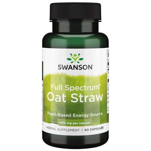 Swanson Słoma Owsiana 400mg na Witalność i Układ Nerwowy 60 Kapsułek