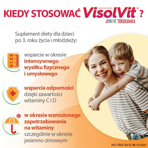 Visolvit Junior Strawberry Daily Multivitamin for Kids 30 Sachets