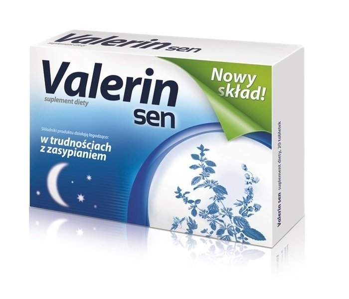 Valerin Sen Tabletki Wspierające Zasypianie i Spokojny Sen 20 Tabletek