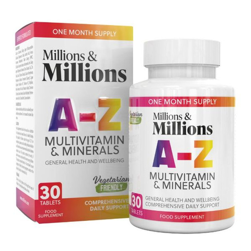 Millions & Millions A-Z Multivitamins & Minerals Comprehensive Daily Support 30 Tablets