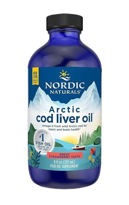 Nordic Naturals Arctic Cod Liver Oil 1060mg Cod Liver Oil Supports Immune System and Heart Function Strawberry Flavor 237ml