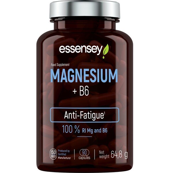 Essensey Magnez B6 Suplement Diety Na Zmęczenie i Znużenie 90 Kapsułek