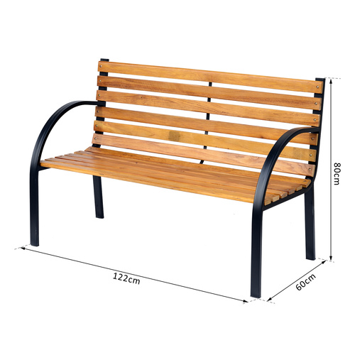Outsunny Garden Bench, 122Lx60Wx80H cm-Steel/Wood