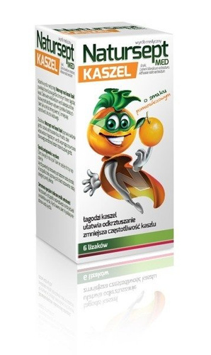 Aflofarm Natursept MED Cough Orange Lollipops 6 Pieces